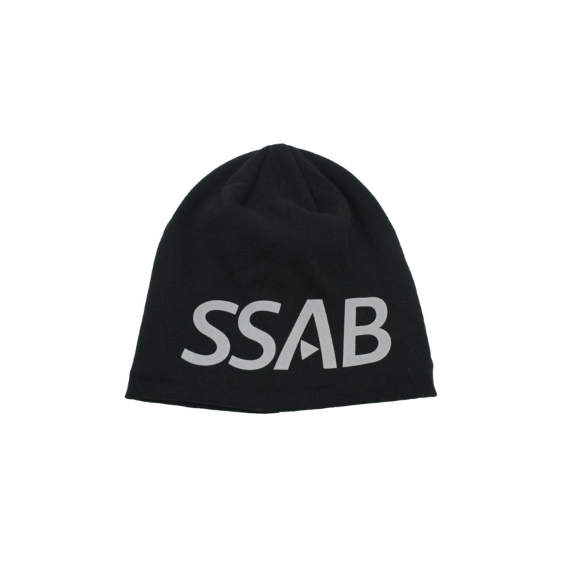 Beanie hat black reflective logo SSAB 